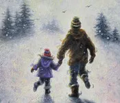 როინ, აბუსელიძე, მამა, და, თოვლი 