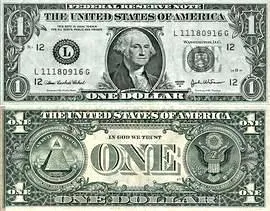 დოლარის ბანკნოტები - 1 დოლარი დოლარის ბანკნოტები - 1 დოლარი