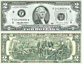 დოლარის ბანკნოტები - 2 დოლარი დოლარის ბანკნოტები - 2 დოლარი