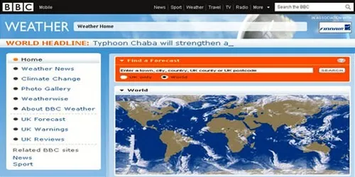 მსოფლიოს ამინდის პროგნოზი ონლაინში - News.bbc