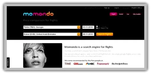 ავიარეისებისა და ბილეთის ფასების ონლაინ სერვისები - Momondo